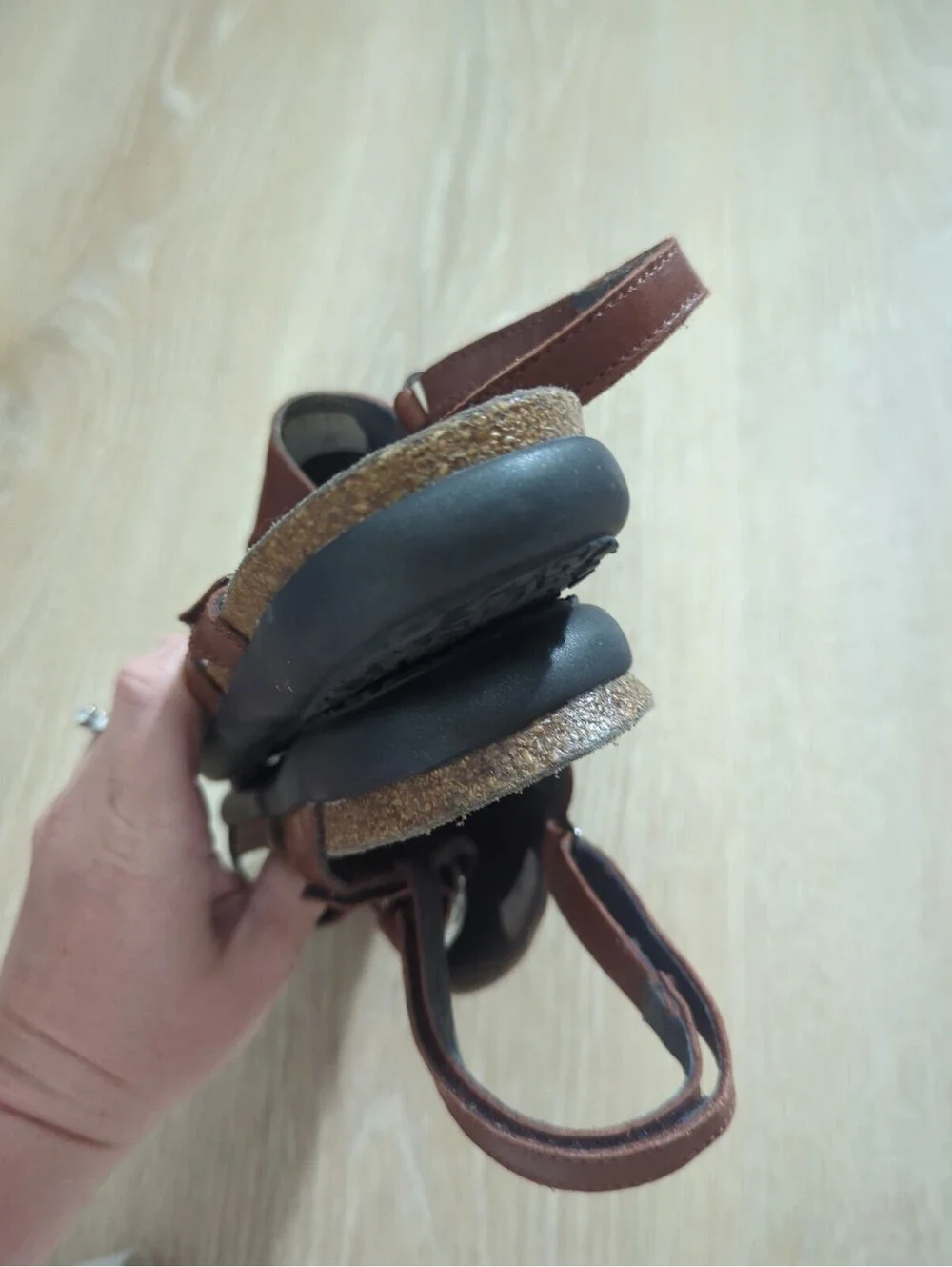 Brown Women's Leather Slingback Sandals